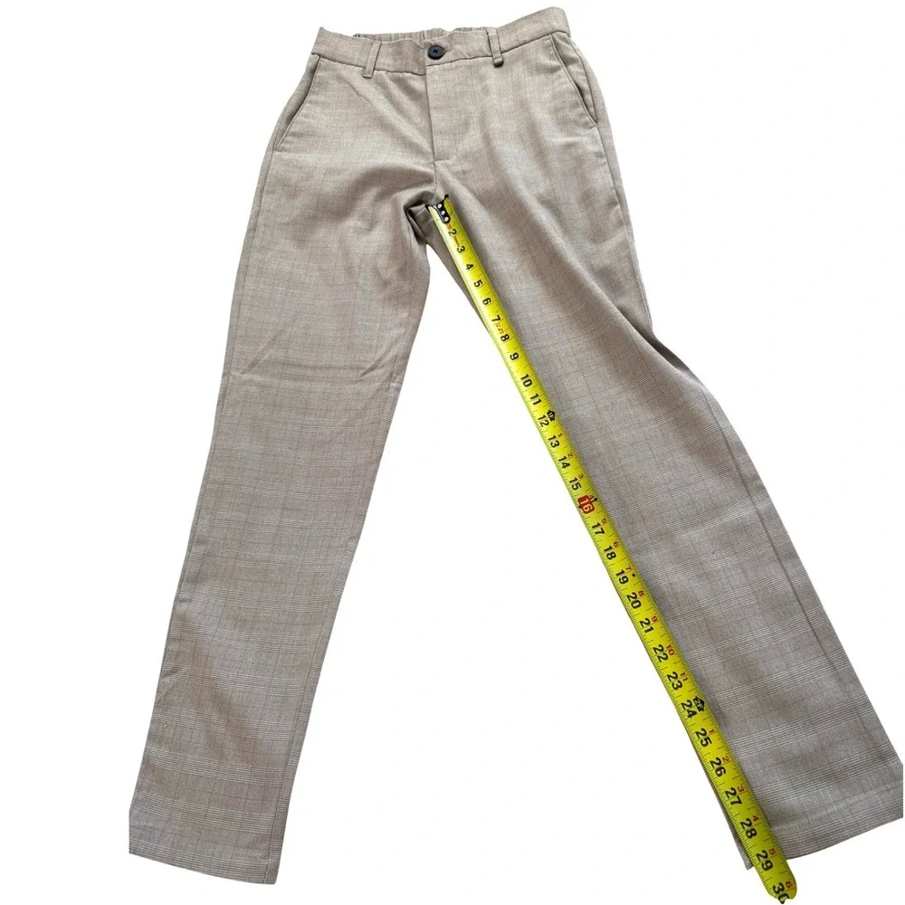 Denim & Flower Ricky Singh AMS Pant Tan Glen Plaid Men's Slim Fit Trousers S